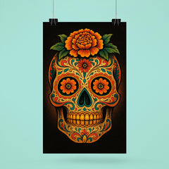 Dia de muertos skull poster 6