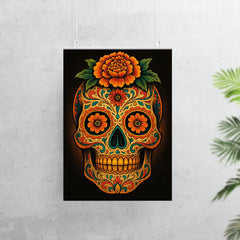 Dia de muertos skull poster 7