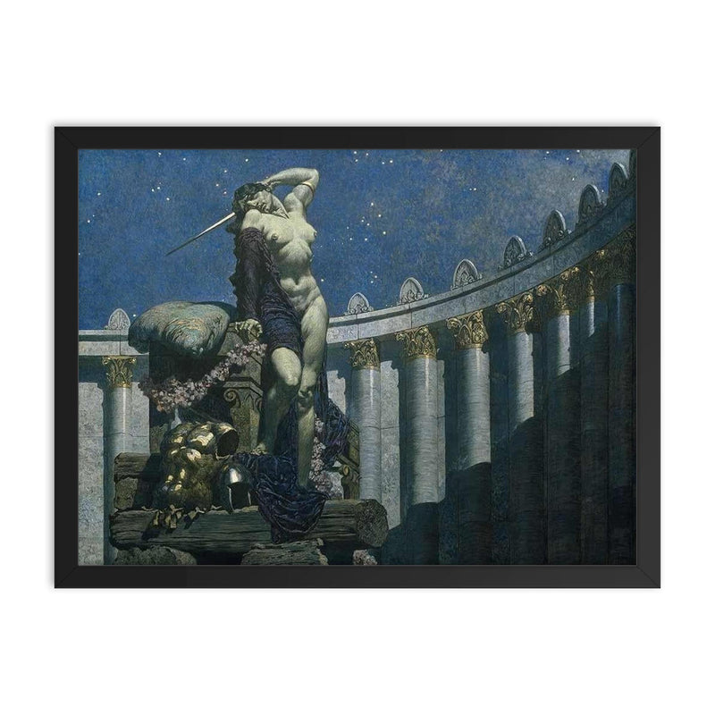 Dido at the Stake by Alexander Rothaug framed print on a plain backdrop in size 18
