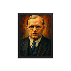 Dietrich Bonhoeffer framed print on a plain backdrop in size 12"x16".