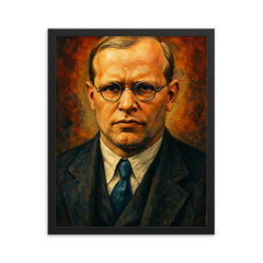 Dietrich Bonhoeffer framed print on a plain backdrop in size 16"x20".