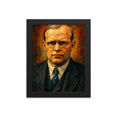 Dietrich Bonhoeffer framed print on a plain backdrop in size 8"x10".