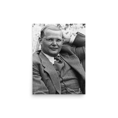 Dietrich Bonhoeffer poster on a plain backdrop in size 12"x16".