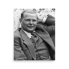 Dietrich Bonhoeffer poster on a plain backdrop in size 16"x20".