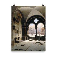 Dilapidated Chapel by Carl Hasenpflug, 1845 poster on a plain backdrop in size 8"x10".