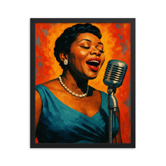 Dinah Washington framed print on a plain backdrop in size 16"x20".