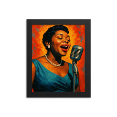 Dinah Washington framed print on a plain backdrop in size 8"x10".