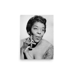 Dinah Washington poster on a plain backdrop in size 12"x16".