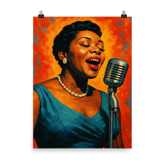 Dinah Washington poster on a plain backdrop in size 8"x10".