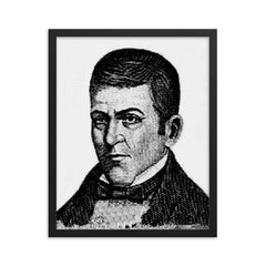 Dionisio de Herrera framed print on a plain backdrop in size 16"x20".