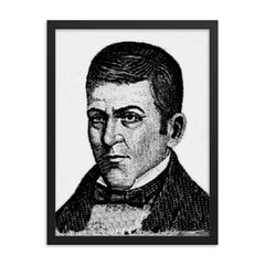 Dionisio de Herrera framed print on a plain backdrop in size 18"x24".