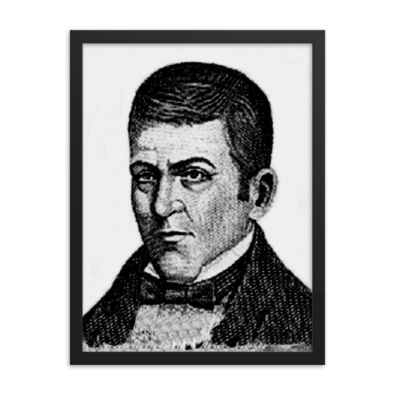 Dionisio de Herrera framed print on a plain backdrop in size 18