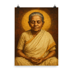 Dipa Ma poster on a plain backdrop in size 8"x10".