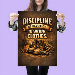 Discipline is devotion in work clothes poster 3