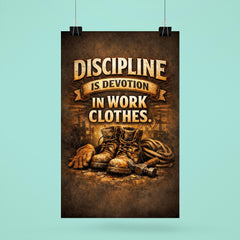 Discipline is devotion in work clothes poster 6