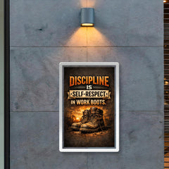 Discipline is self respect in work boots poster 2