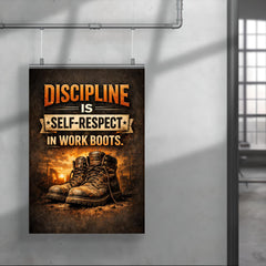 Discipline is self respect in work boots poster 4