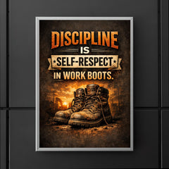 Discipline is self respect in work boots poster 5