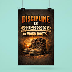 Discipline is self respect in work boots poster 6