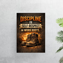 Discipline is self respect in work boots poster 7