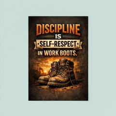 Discipline is self respect in work boots poster 8