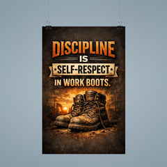 Discipline is self respect in work boots poster 9