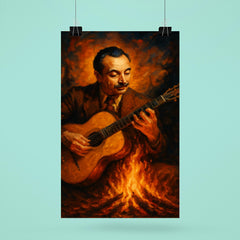 Django Reinhardt gypsy firelight guitar poster 6