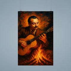 Django Reinhardt gypsy firelight guitar poster 9