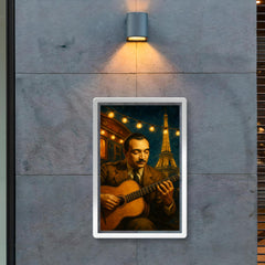 Django Reinhardt under Paris caravan lights poster 2