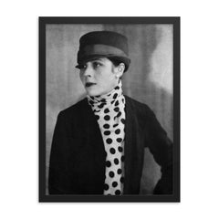 Djuna Barnes framed print on a plain backdrop in size 18"x24".
