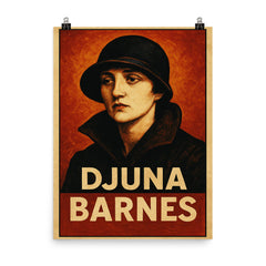 Djuna Barnes poster on a plain backdrop in size 8"x10".