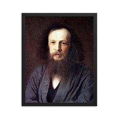 Dmitri Mendeleev framed print on a plain backdrop in size 16"x20".