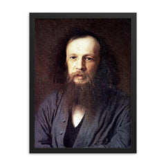 Dmitri Mendeleev framed print on a plain backdrop in size 18"x24".