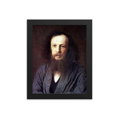 Dmitri Mendeleev framed print on a plain backdrop in size 8"x10".