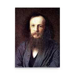 Dmitri Mendeleev poster on a plain backdrop in size 18"x24".