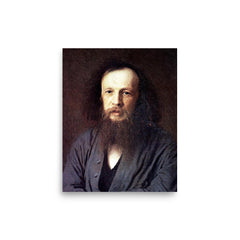 Dmitri Mendeleev poster on a plain backdrop in size 8"x10".