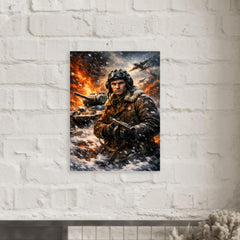 Dmitry Lavrinenko tank ace in burning snow metal print mockup
