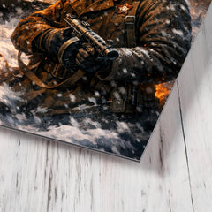 Dmitry Lavrinenko tank ace in burning snow metal print mockup