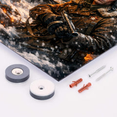 Dmitry Lavrinenko tank ace in burning snow metal print mockup
