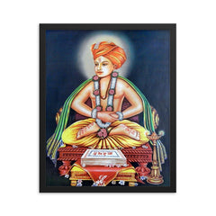 Dnyaneshwar framed print on a plain backdrop in size 16"x20".
