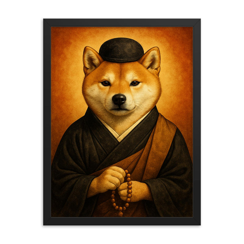 Dogen framed print on a plain backdrop in size 18