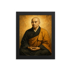 Dogen Kigen framed print on a plain backdrop in size 8"x10".