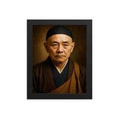 Dogen Kigen portrait framed print on a plain backdrop in size 8"x10".
