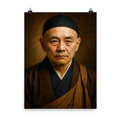 Dogen Kigen portrait poster on a plain backdrop in size 8"x10".