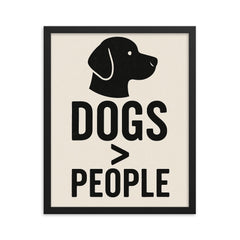Dogs People framed print on a plain backdrop in size 16"x20".