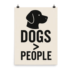 Dogs People poster on a plain backdrop in size 8"x10".