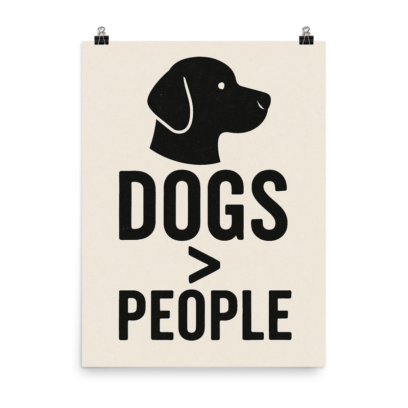 Dogs People poster on a plain backdrop in size 8