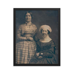 Dolley Madison Daguerreotype, 1848 framed print on a plain backdrop in size 16"x20".