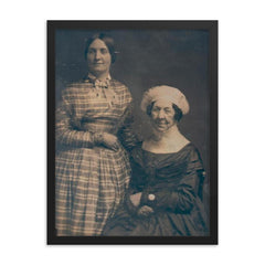 Dolley Madison Daguerreotype, 1848 framed print on a plain backdrop in size 18"x24".