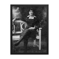 Dolly Shepherd framed print on a plain backdrop in size 18"x24".